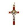 Croix de cou de Saint Benoît en métal doré, émaillée – Hauteur 4 cm Plusieurs couleurs.