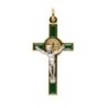 Croix de cou de Saint Benoît en métal doré, émaillée – Hauteur 4 cm Plusieurs couleurs.