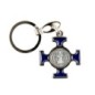 Porte-clés en métal argenté, en forme de croix de Saint Benoît émaillée plusieurs couleurs – Hauteur 4 cm..
