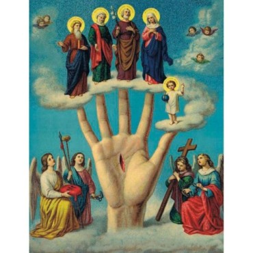 Autocollant transparent classique sans priere H. 10,5 x 6,5 cm pour bougie de neuvaine..
