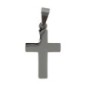 Croix de cou argentée en acier inoxydable H. 2,7 cm..