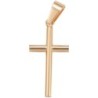 Croix de cou couleur dorée en acier inoxydable H. 3,4 cm..