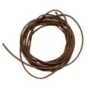 Cordon en cuir de couleur marron Ø 2 mm - longueur 80 cm..