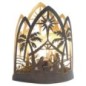 Nativité lumineuse en métal en forme de lanterne à poser, H. 22.6 cm.