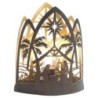 Nativité lumineuse en métal en forme de lanterne à poser H. 22.6 cm.