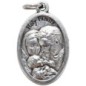 Médaille en métal couleur argentée forme ovale H. 2,2 cm. Plusieurs saints