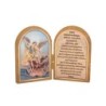 Diptyque en bois doré à chaud – 6 x 9 cm, image de saint avec prière, plusieurs saints.