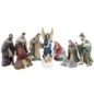 Crèche en résine polychrome peinte à la main, 11 personnages, H 20 cm