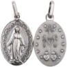 Médaille métal vieil argent H. 1.9 cm de la Vierge Miraculeuse inscription en Français..