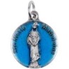 Médaille métal couleur argentée, emmaillé bleu ou rouge Ø 1,8 cm de différents saints. Couleurs différentes selon arrivage..