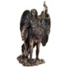 Statue bronze coulé à froid de saint Michel avec la balance, H. 28 cm