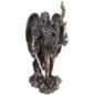 Statue bronze coulé à froid de saint Michel avec la balance, H. 28 cm