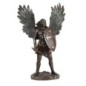 Statue bronze coulé à froid de saint Michel archange avec bouclier, H. 36 cm