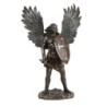 Statue bronze coulé à froid de saint Michel archange avec bouclier, H. 36 cm