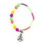 Bracelet dizainier élastique pour enfant, grains multicolores Ø 6 mm, avec médaille ange.
