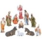 Crèche en résine polychrome peinte à la main, 11 personnages, H 45 cm