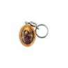 Porte-clés en bois d'olivier H- 3-8 cm avec résine couleur des saints-