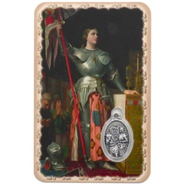 Carte médaille en métal avec prière, plastifiée – 8,5 x 5,4 cm. plusieurs saints.