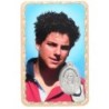 Carte médaille en métal avec prière, plastifiée – 8,5 x 5,4 cm. plusieurs saints.
