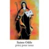 Autocollant Transparent classique de saint avec prière H. 10.5 x 6.5 cm pour bougie de neuvaine..