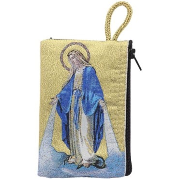 Porte-monnaie icône en tissu, brodé de fil doré, H 10 x 7 cm. plusieurs sujets..