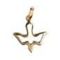 Pendentif colombe évidée en plaqué or – H. 2 cm. Livré en boîte..