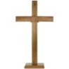 Crucifix à poser ou a accrocher en bois avec Christ en doré antique, avec socle amovible. Plusieurs tailles.