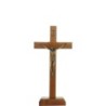 Crucifix à poser ou a accrocher en bois avec Christ en doré antique, avec socle amovible. Plusieurs tailles.
