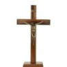 Crucifix à poser ou a accrocher en bois avec Christ en doré antique, avec socle amovible. Plusieurs tailles.