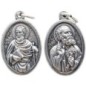 Médaille en métal couleur argentée forme ovale H. 2,2 cm. Plusieurs saints