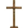 Crucifix à poser ou a accrocher en bois avec Christ en doré antique, avec socle amovible. Plusieurs tailles.