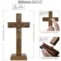 Crucifix de Saint Benoit a poser ou a suspendre en bois avec Christ en dore antique. Existe en plusieurs tailles.