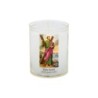 Veilleuse blanche avec autocollant de saint 20/24, H. 6,5 cm, Ø 5 cm ( VO 5).