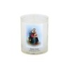 Veilleuse blanche avec autocollant de saint 20/24, H. 6,5 cm, Ø 5 cm ( VO 5).