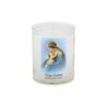 Veilleuse blanche avec autocollant de saint 20/24, H. 6,5 cm, Ø 5 cm ( VO 5).
