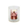 Veilleuse blanche avec autocollant de saint 20/24, H. 6,5 cm, Ø 5 cm ( VO 5).