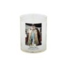 Veilleuse blanche avec autocollant de saint 20/24, H. 6,5 cm, Ø 5 cm ( VO 5).