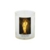 Veilleuse blanche avec autocollant de saint 20/24, H. 6,5 cm, Ø 5 cm ( VO 5).