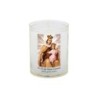Veilleuse blanche avec autocollant de saint 20/24, H. 6,5 cm, Ø 5 cm ( VO 5).