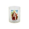 Veilleuse blanche avec autocollant de saint 20/24, H. 6,5 cm, Ø 5 cm ( VO 5).