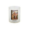 Veilleuse blanche avec autocollant de saint 20/24, H. 6,5 cm, Ø 5 cm ( VO 5).