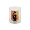 Veilleuse blanche avec autocollant de saint 20/24, H. 6,5 cm, Ø 5 cm ( VO 5).