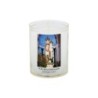 Veilleuse blanche avec autocollant de saint 20/24, H. 6,5 cm, Ø 5 cm ( VO 5).