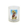 Veilleuse blanche avec autocollant de saint 20/24, H. 6,5 cm, Ø 5 cm ( VO 5).
