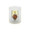 Veilleuse blanche avec autocollant de saint 20/24, H. 6,5 cm, Ø 5 cm ( VO 5).