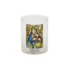 Veilleuse blanche avec autocollant de saint 20/24, H. 6,5 cm, Ø 5 cm ( VO 5).