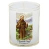 Veilleuse blanche avec autocollant de saint 20/24, H. 6,5 cm, Ø 5 cm ( VO 5).