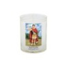 Veilleuse blanche avec autocollant de saint 20/24, H. 6,5 cm, Ø 5 cm ( VO 5).