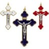Croix baroque doree- emaillee plusieurs couleurs - Hauteur 8 cm--