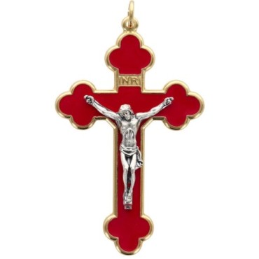 Croix baroque doree- emaillee plusieurs couleurs - Hauteur 8 cm--